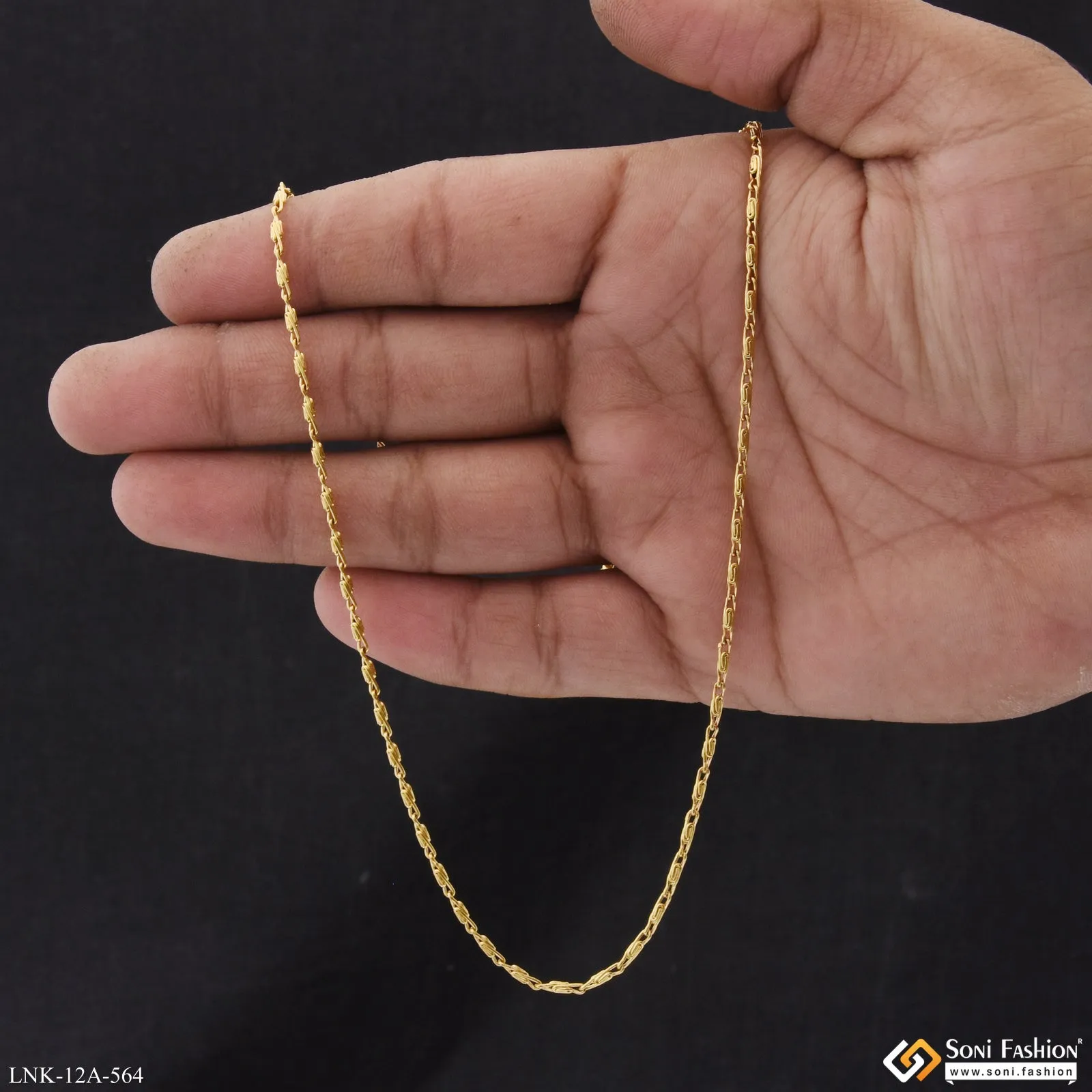 1 Gram Gold Plated Stunning Design Chain for Ladies - Style A564