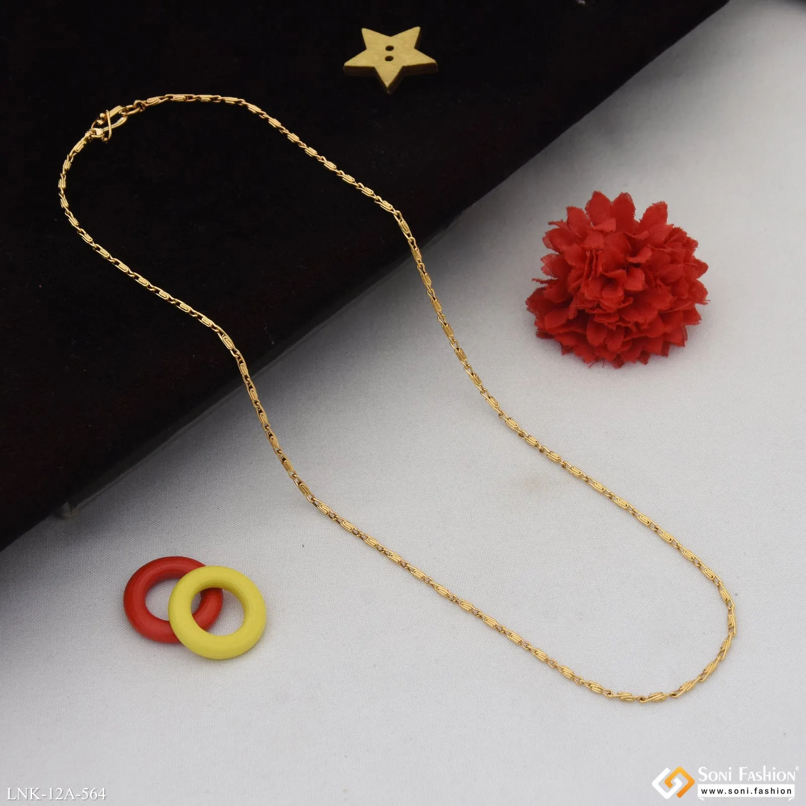 1 Gram Gold Plated Stunning Design Chain for Ladies - Style A564