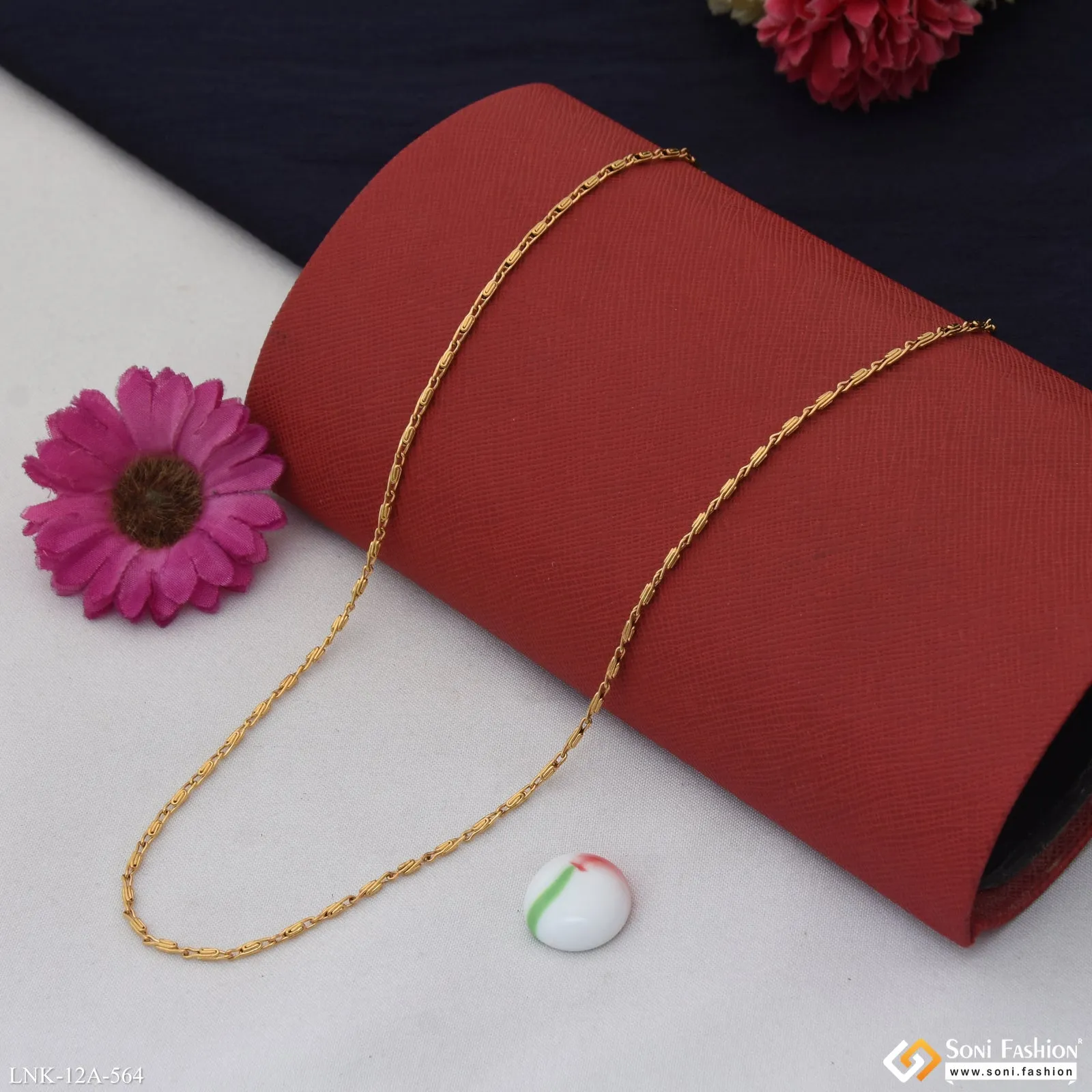 1 Gram Gold Plated Stunning Design Chain for Ladies - Style A564