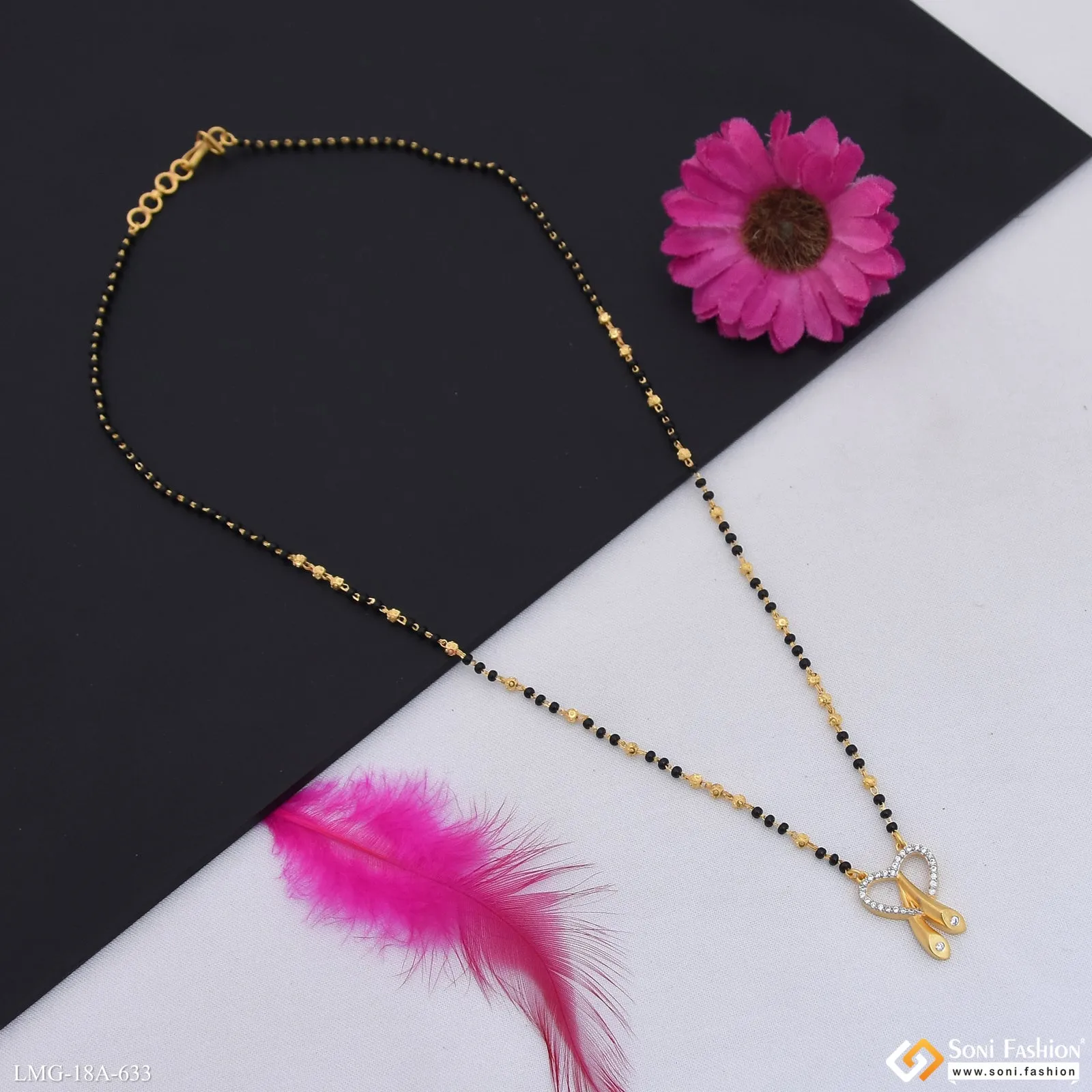 1 Gram Gold Plated Stunning Design Mangalsutra for Women - Style A633