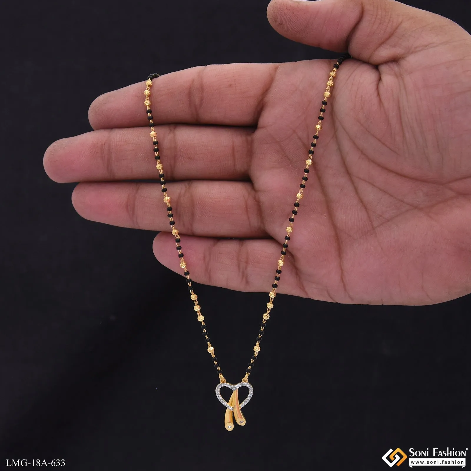 1 Gram Gold Plated Stunning Design Mangalsutra for Women - Style A633