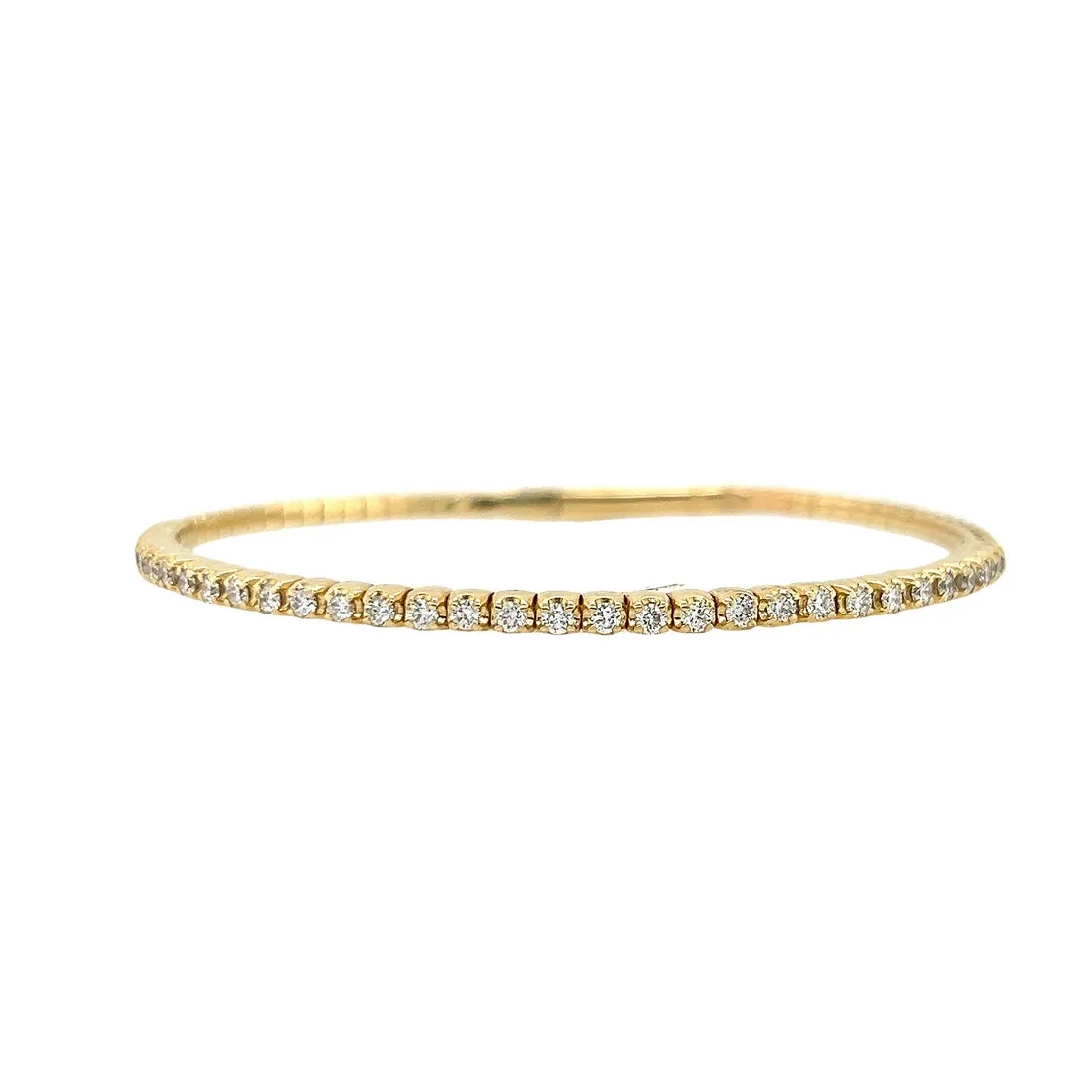 14k Yellow Flexible Gold Diamond Bangle Bracelet