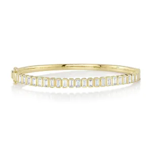 1.90CT 14K Y/G DIAMOND BAGUETTE BANGLE