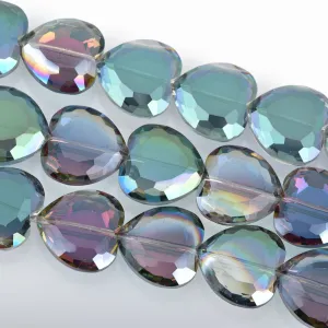 22mm Heart Beads Crystal NORTHERN LIGHTS AB, 13 beads, bgl1639