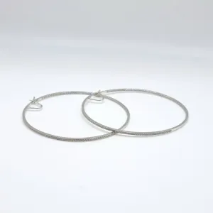 3.0 CTW Diamond Big Hoop Earrings 14K White Gold