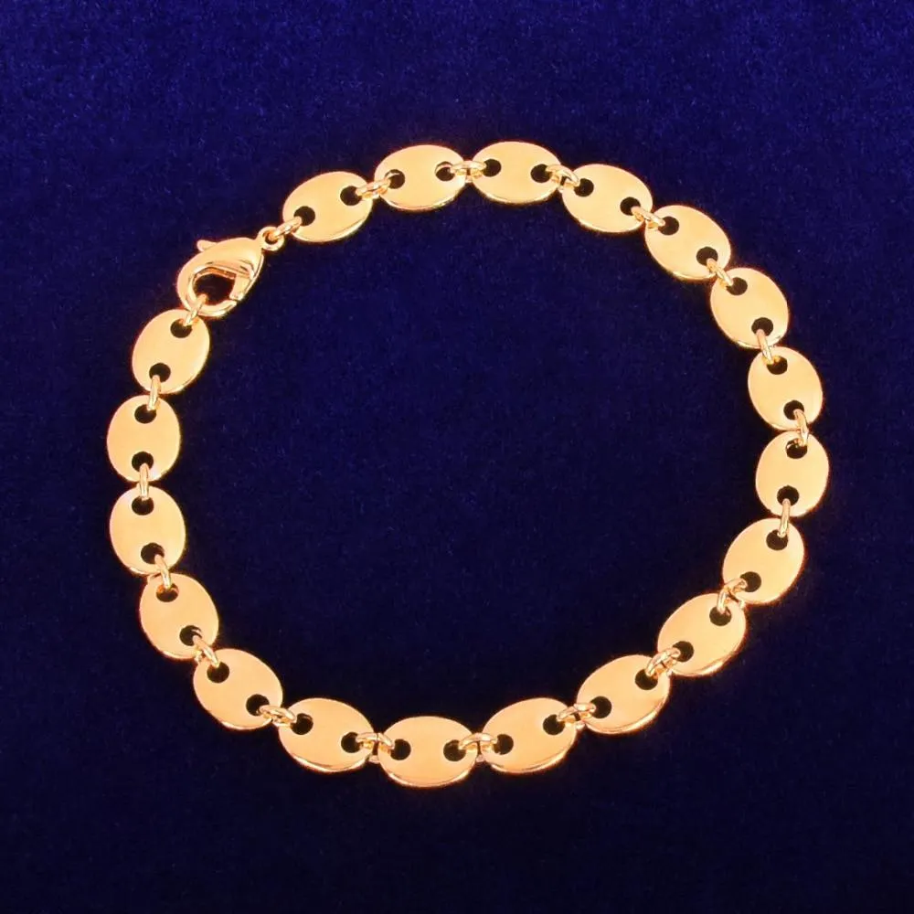 7mm Glossy Solid Bracelet Link Bling Chain