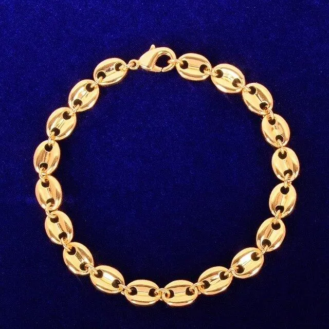 7mm Glossy Solid Bracelet Link Bling Chain