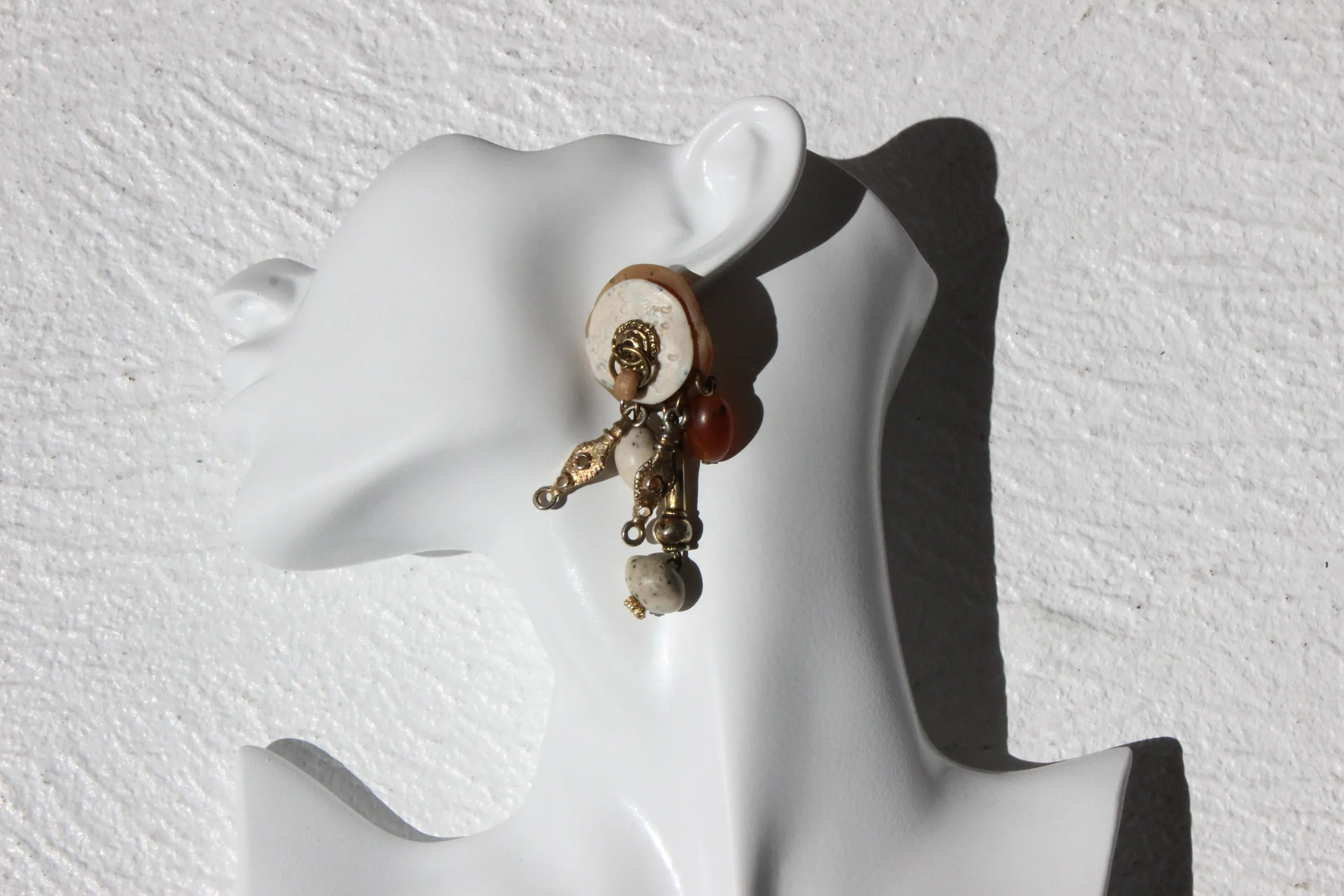 80s Funky Arty Abstract Dangly Clip On Earrings