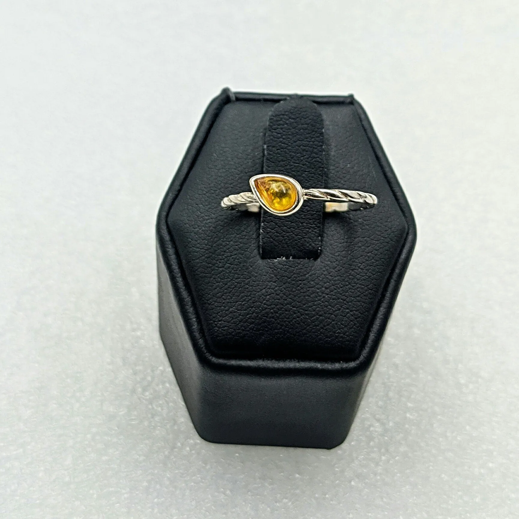 925 Sterling silver, Amber,  Ring.