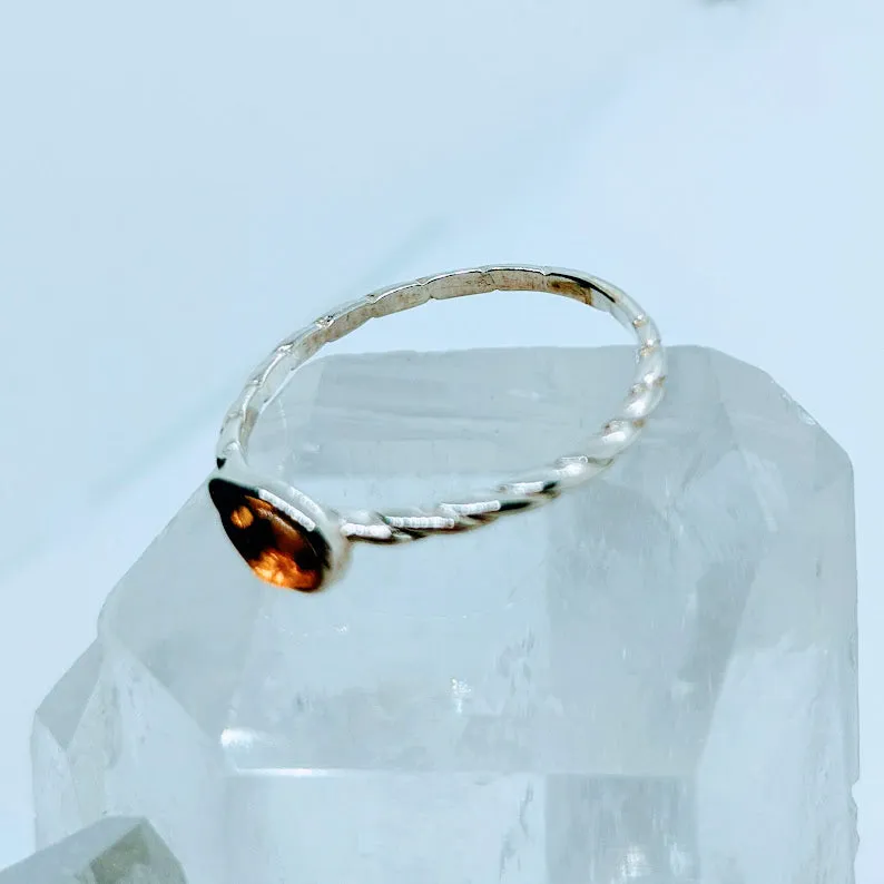 925 Sterling silver, Amber,  Ring.