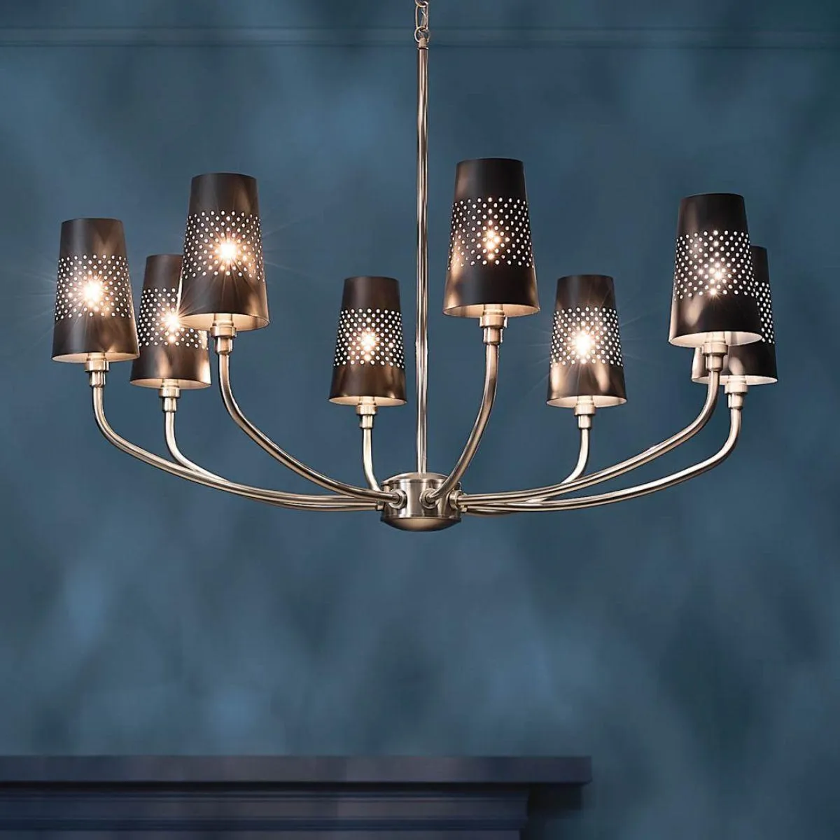 Adeena 37 in. 8 Lights Chandelier Pewter finish