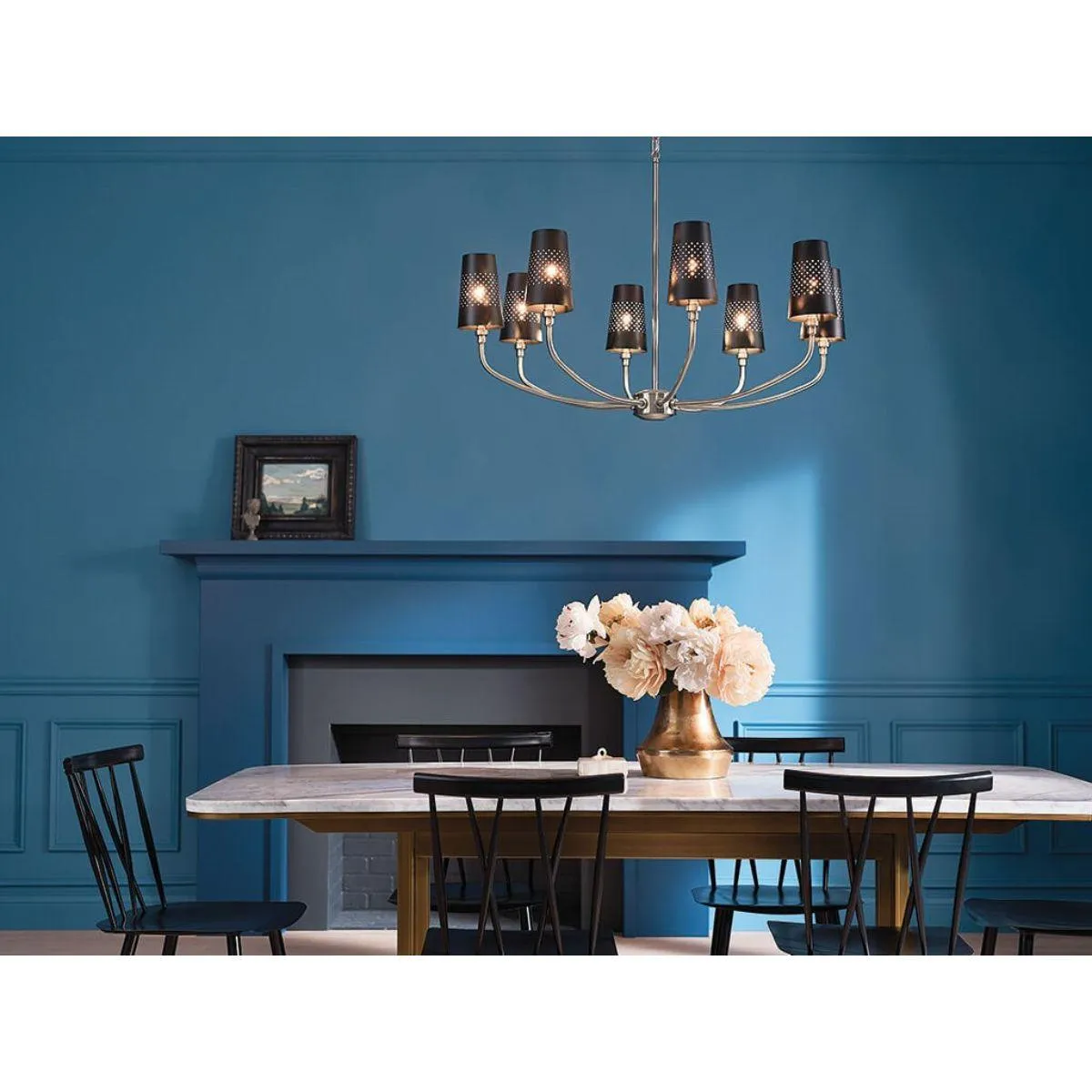 Adeena 37 in. 8 Lights Chandelier Pewter finish