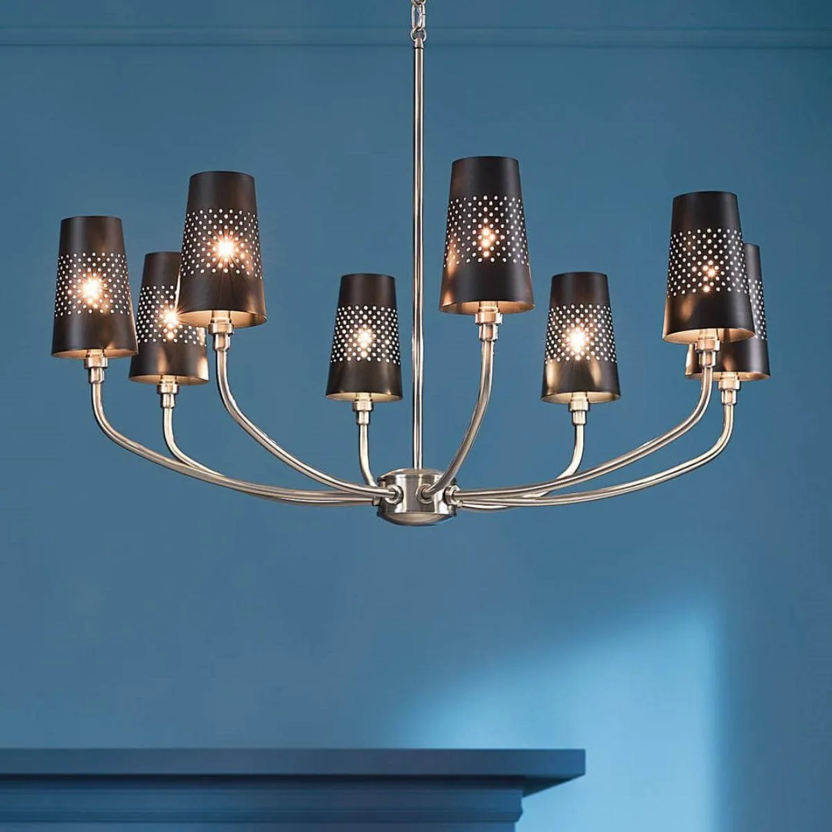 Adeena 37 in. 8 Lights Chandelier Pewter finish
