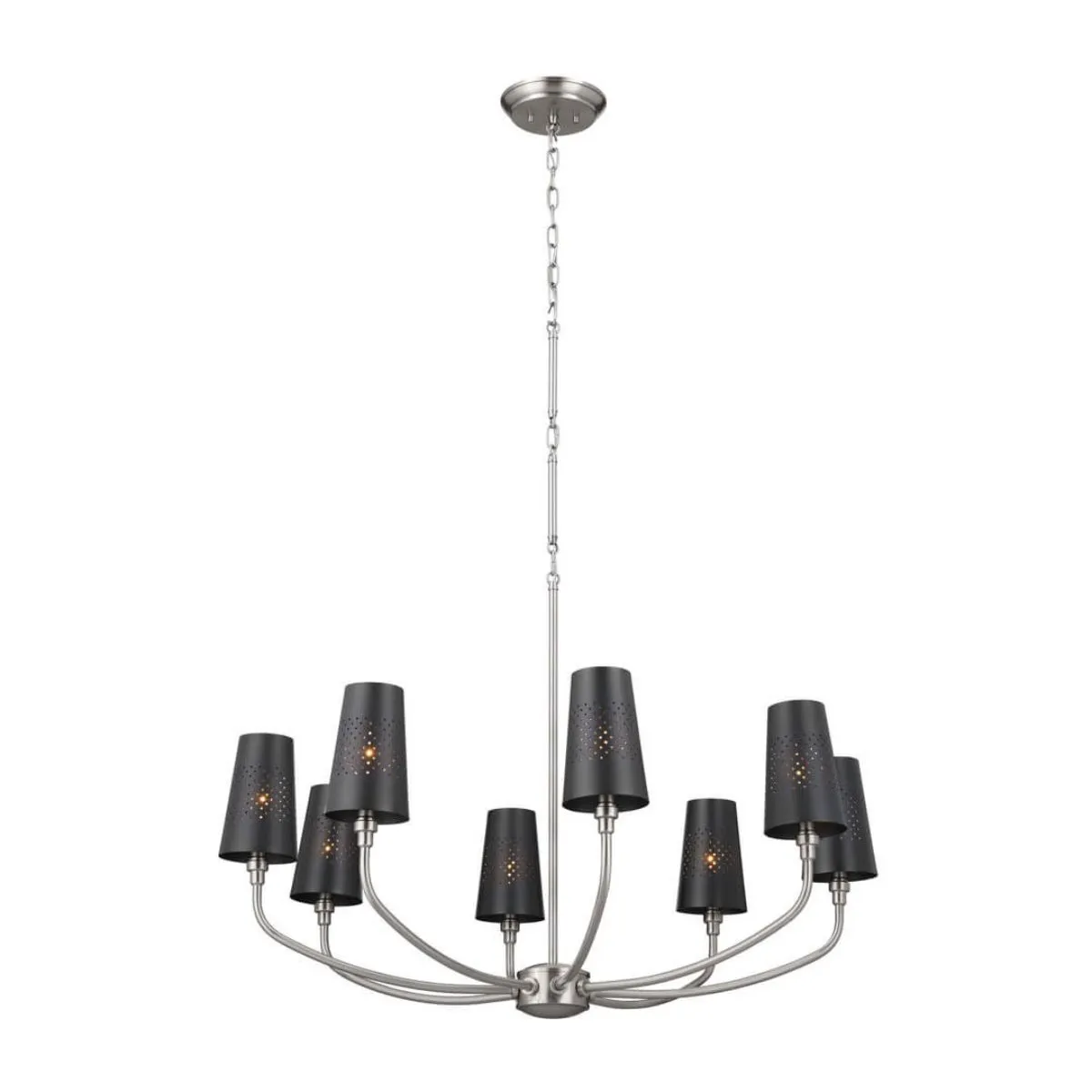 Adeena 37 in. 8 Lights Chandelier Pewter finish