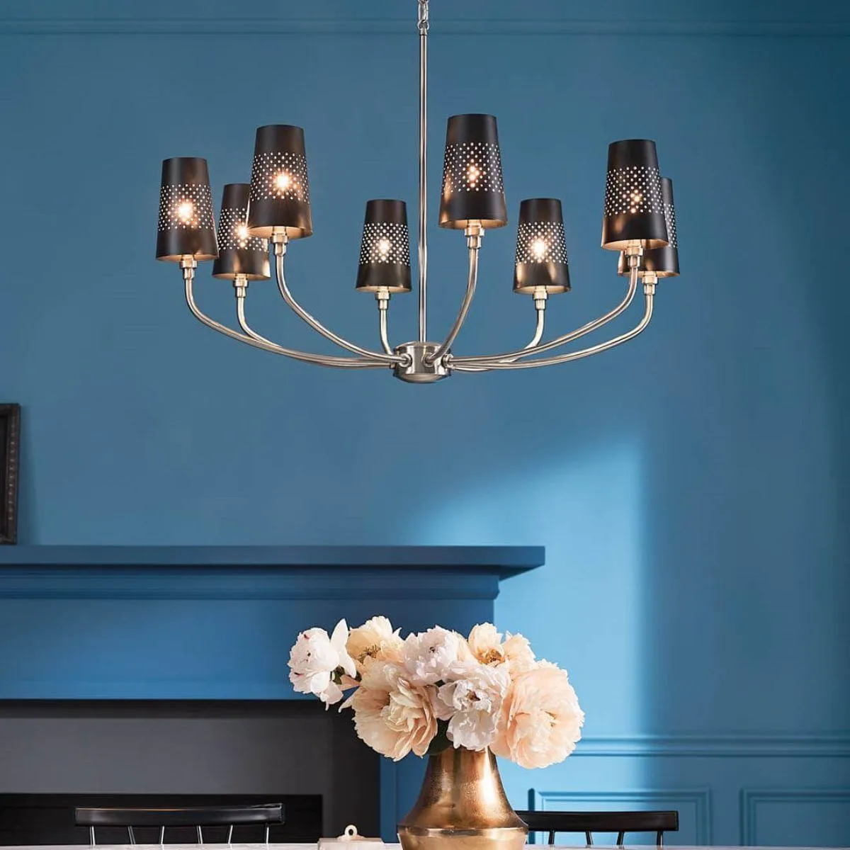 Adeena 37 in. 8 Lights Chandelier Pewter finish