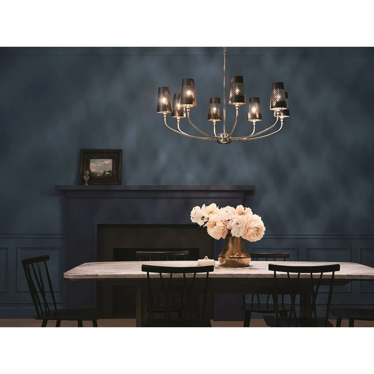 Adeena 37 in. 8 Lights Chandelier Pewter finish