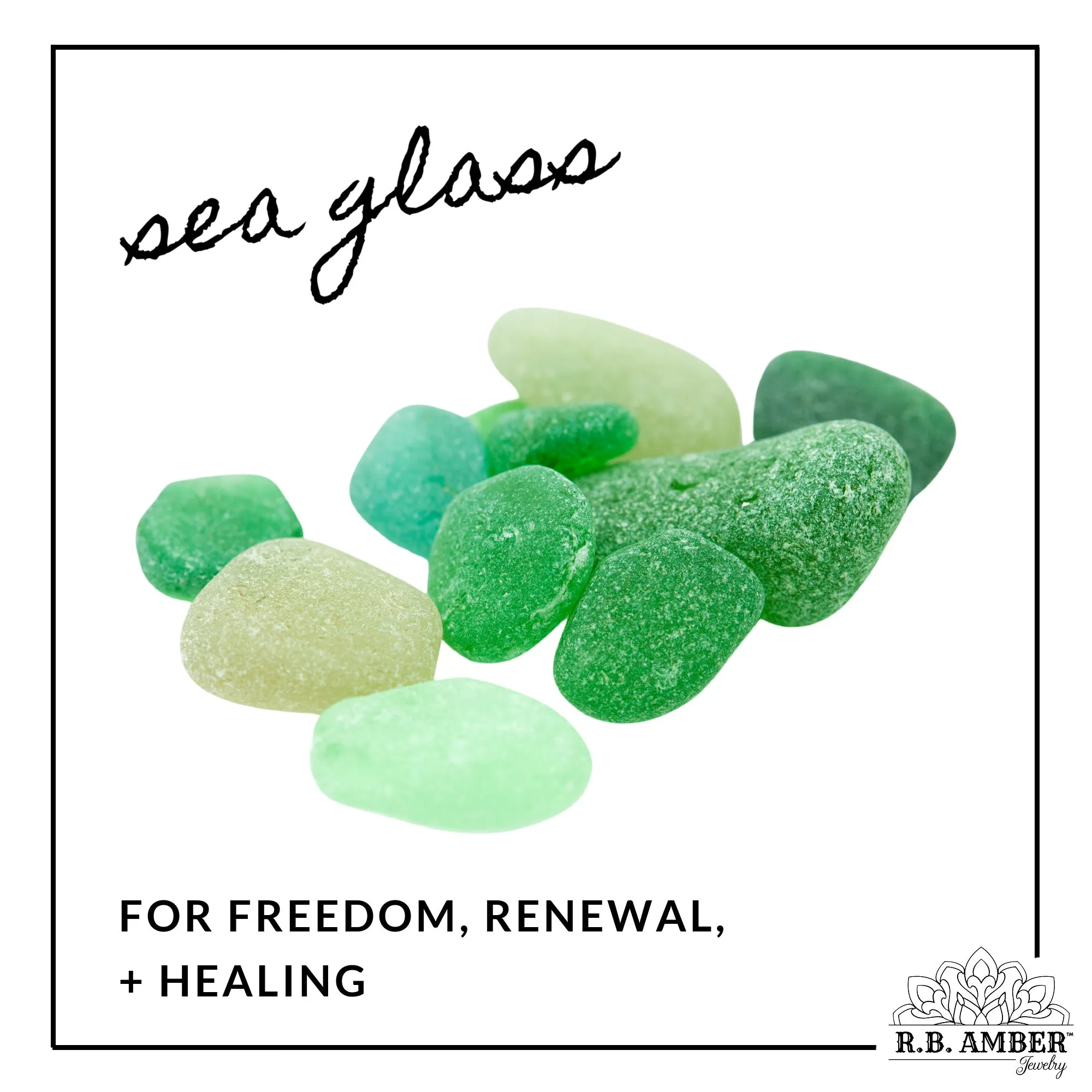 Adults | Green Sea Glass   Raw Cognac Aromatherapy Bracelet