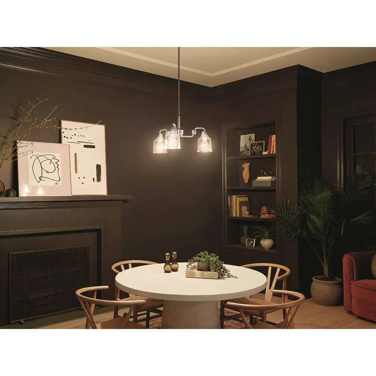 Aivian 23 in. 3 Lights Chandelier Nickel finish