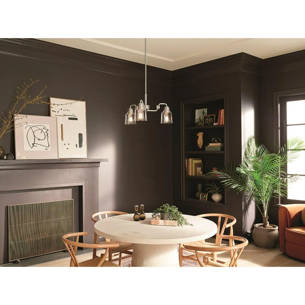 Aivian 23 in. 3 Lights Chandelier Nickel finish