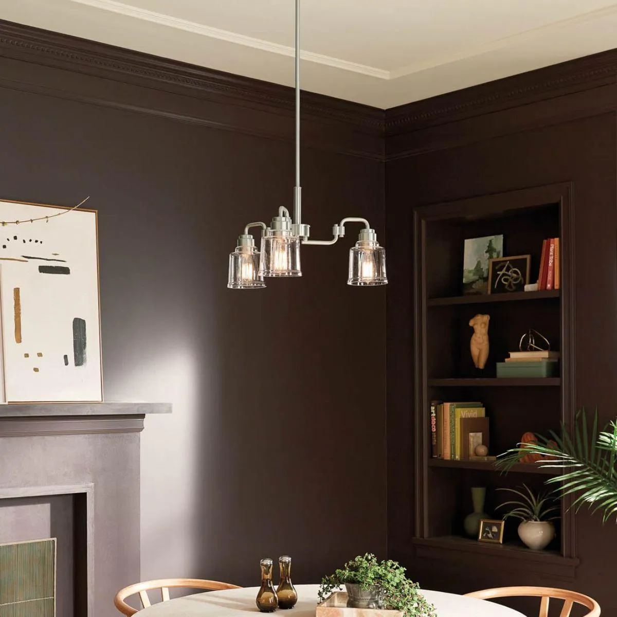 Aivian 23 in. 3 Lights Chandelier Nickel finish