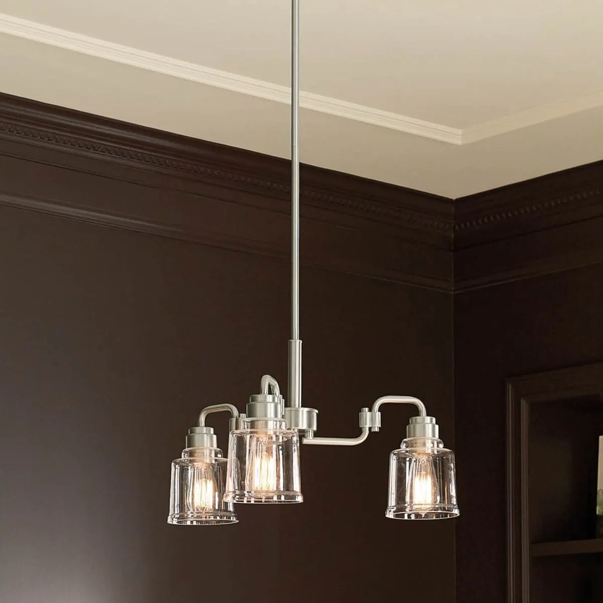 Aivian 23 in. 3 Lights Chandelier Nickel finish