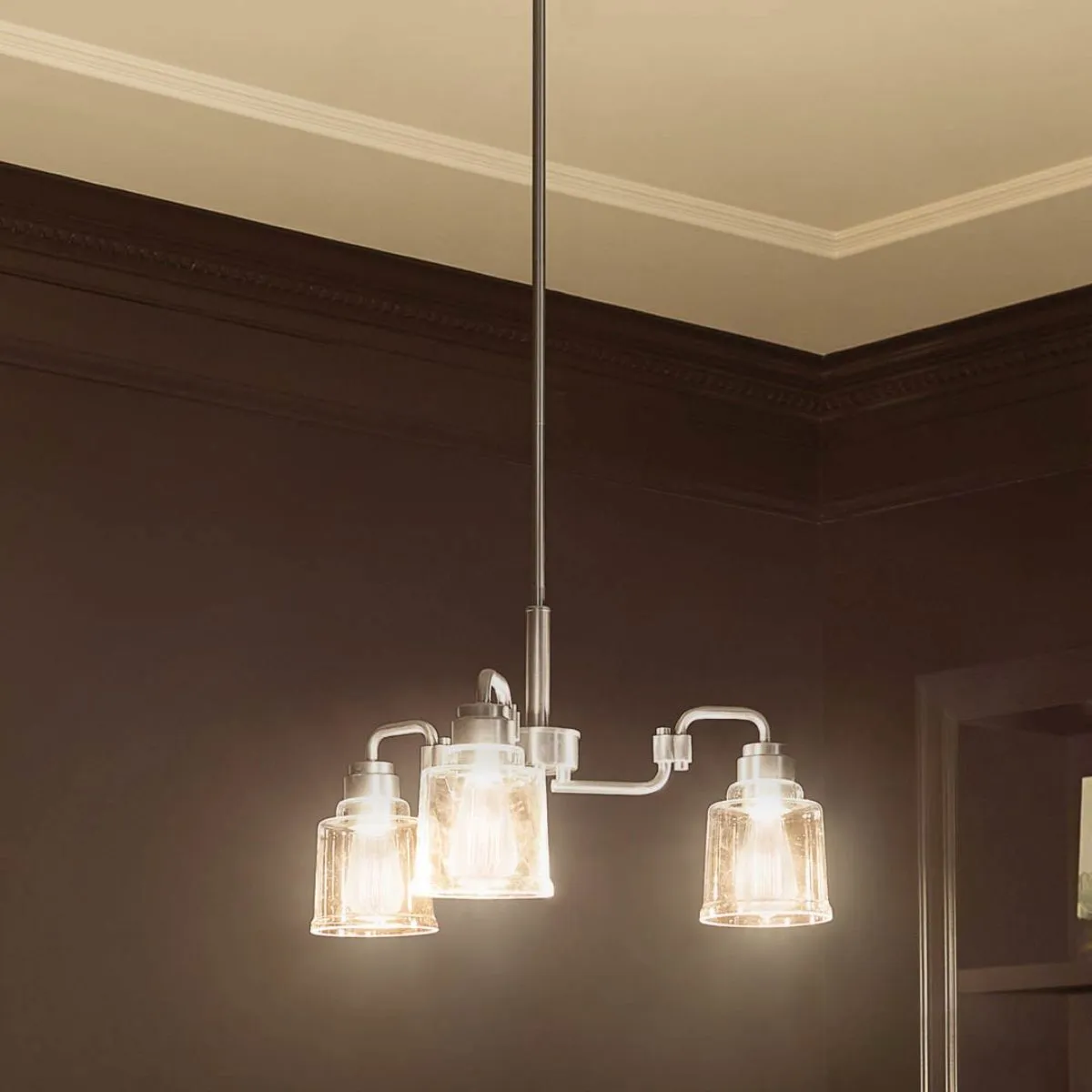 Aivian 23 in. 3 Lights Chandelier Nickel finish