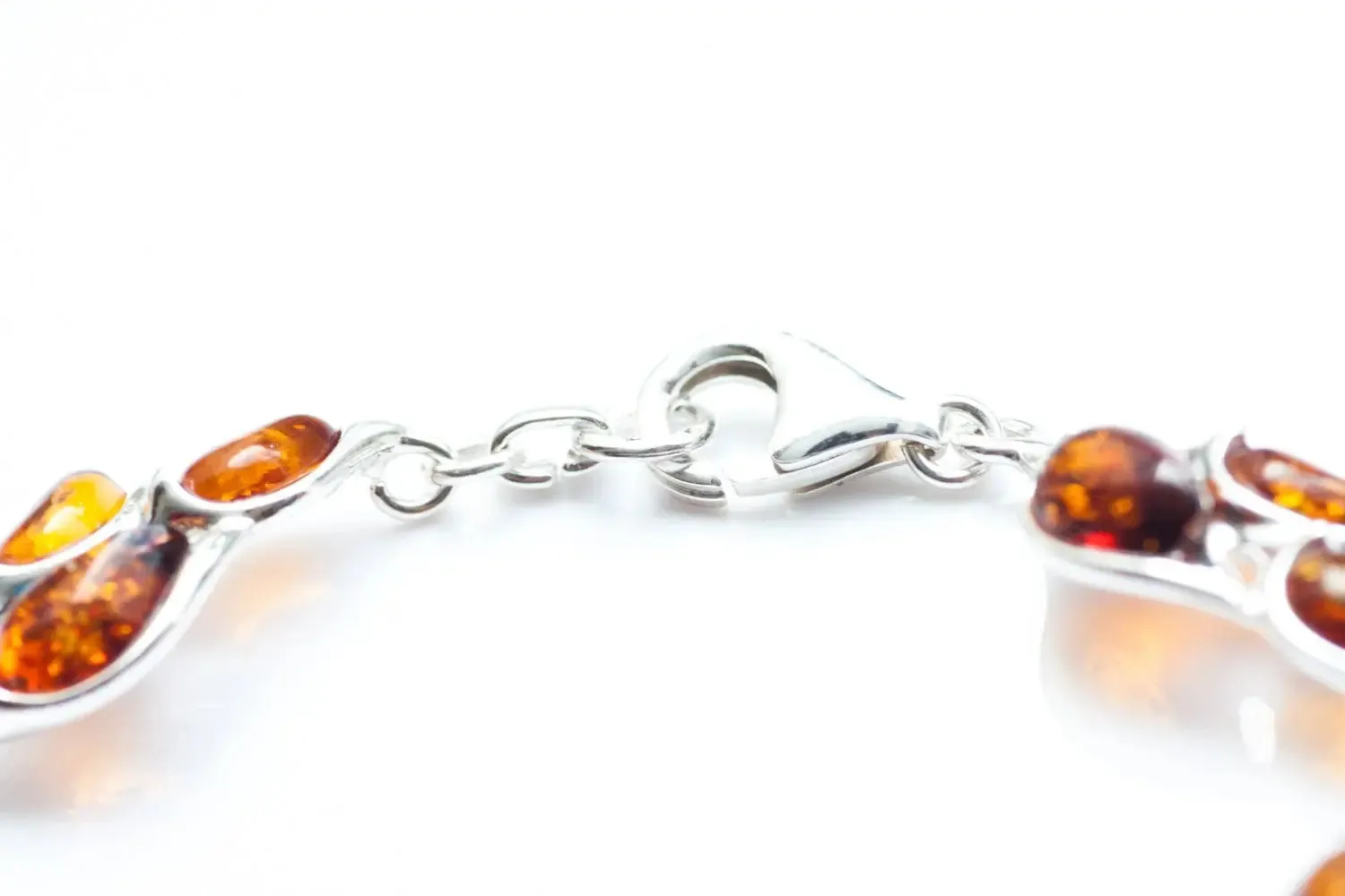 Amber Statement Leaf Link Bracelet | Handcrafted Sterling Silver - Nature-Inspired Elegance