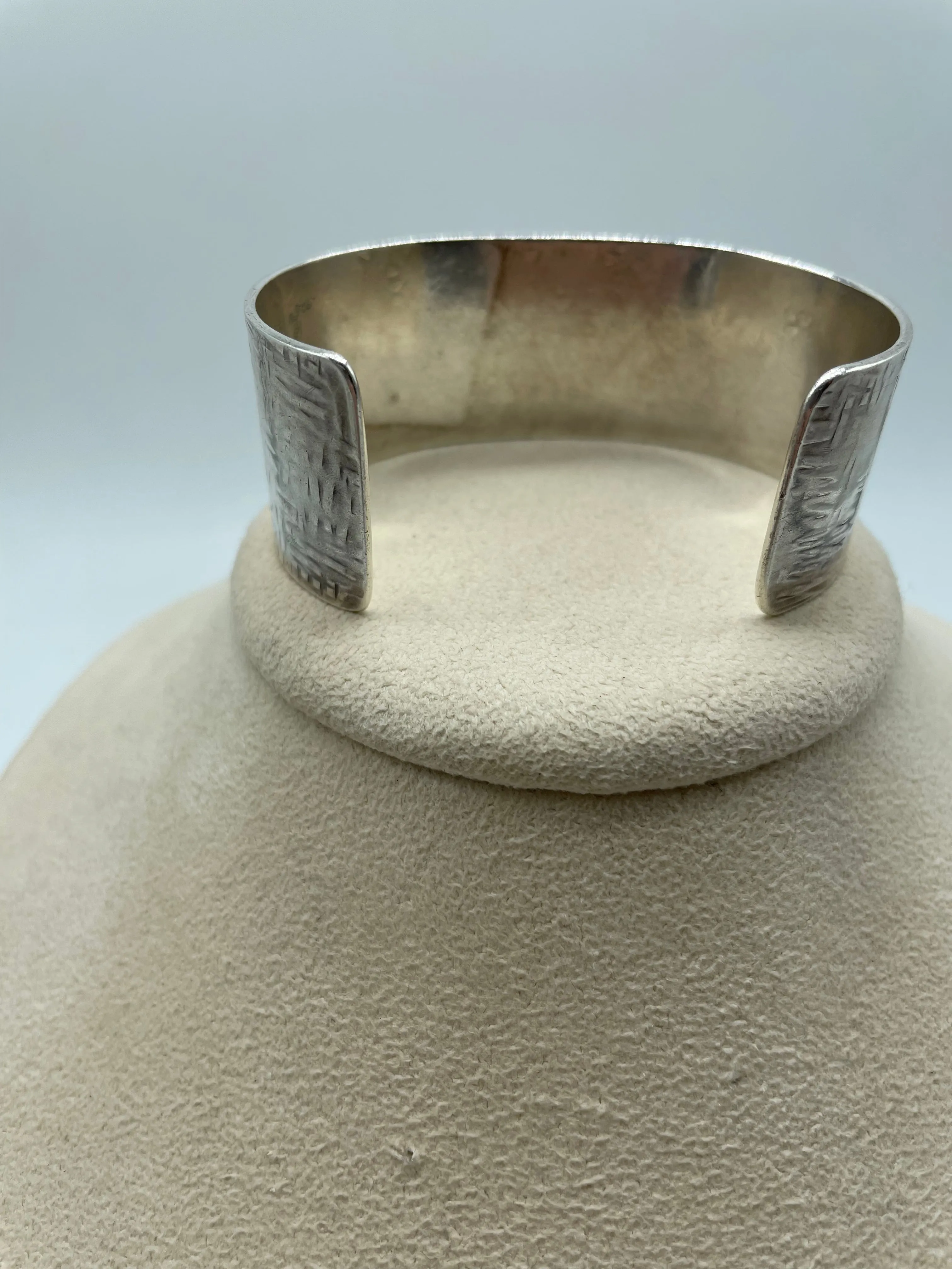 Amber, Sterling and Gold Cuff Bracelet
