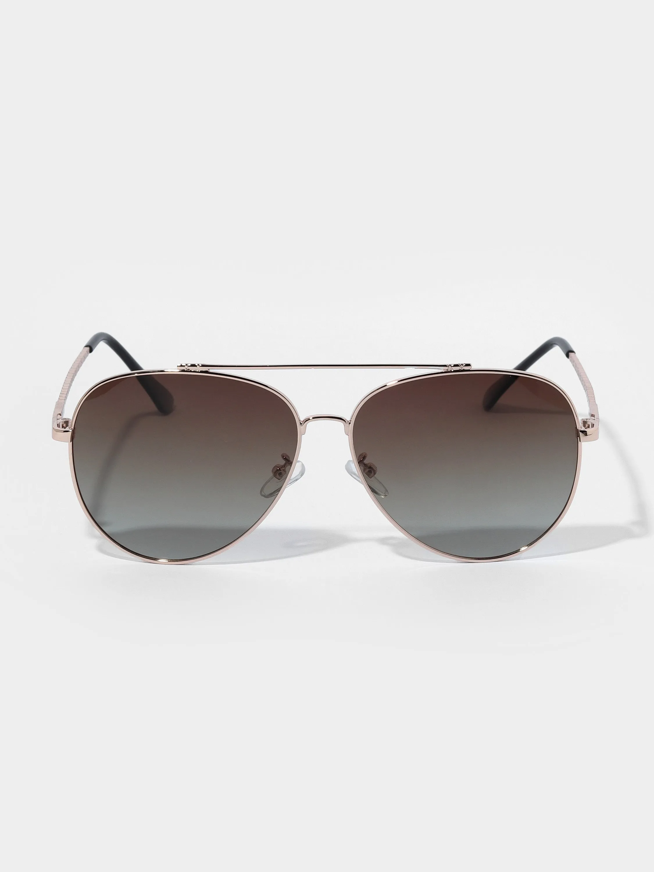 Amber Sunrise Metal Aviator Sunglasses