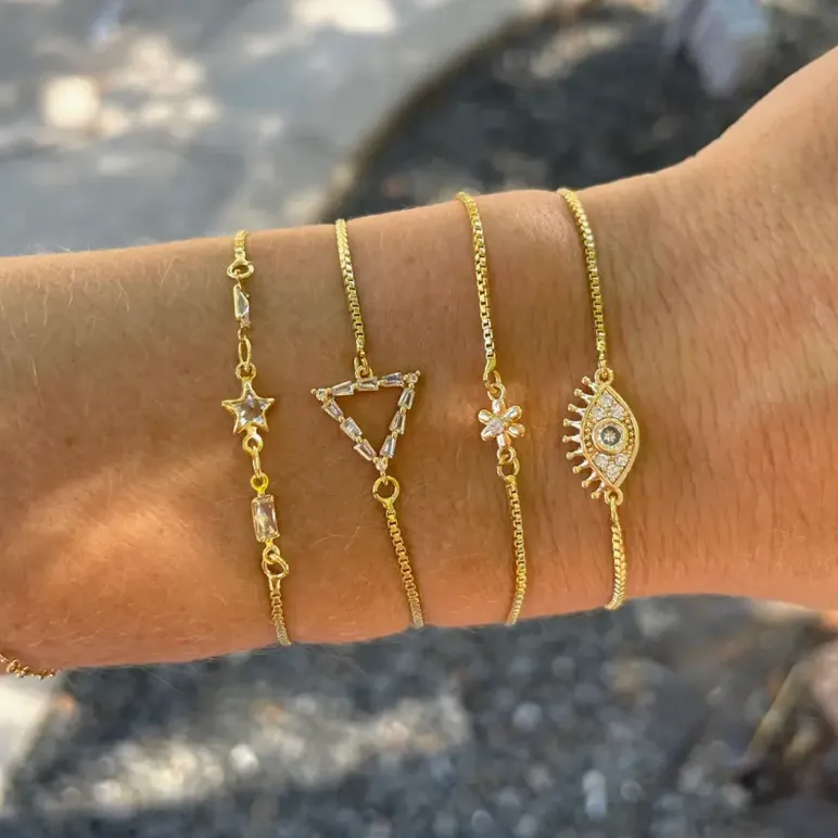 Ari Crystal Star Chain Adjustable Bracelet