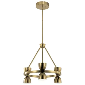 Baland 22 in. 6 Lights LED Chandelier Brass Finish