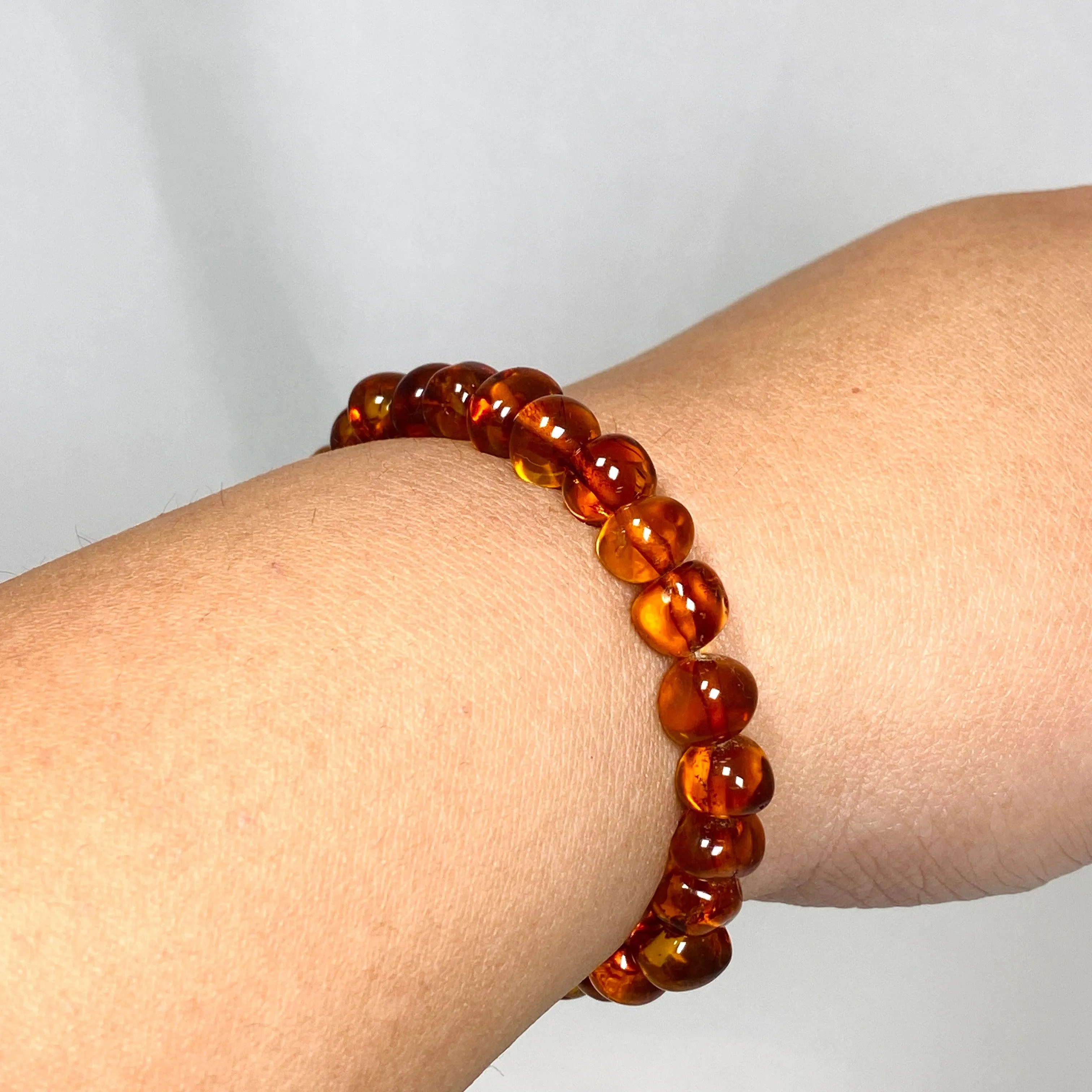 Baltic Amber Cognac beaded bracelet AMB270