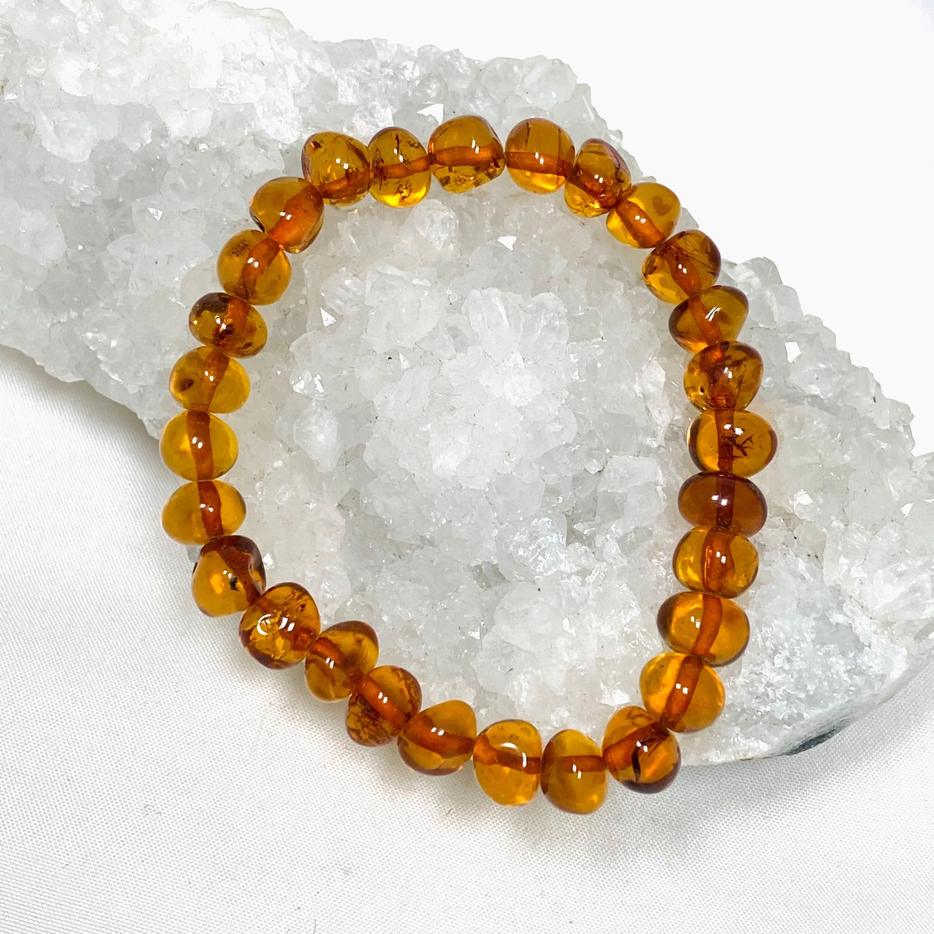 Baltic Amber Cognac beaded bracelet AMB270