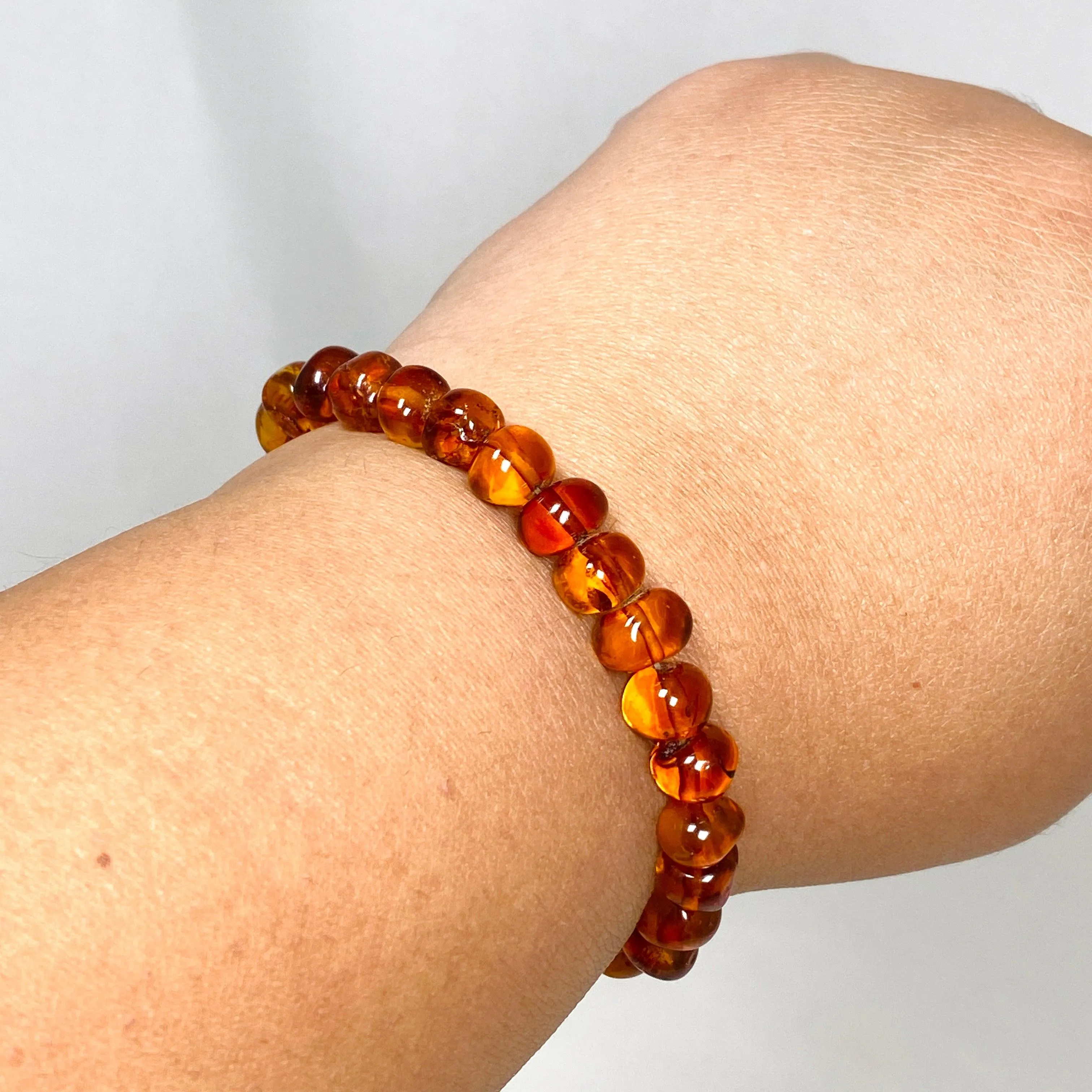 Baltic Amber Cognac beaded bracelet AMB270