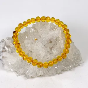 Baltic Amber Honey 5mm round beaded bracelet AMB193