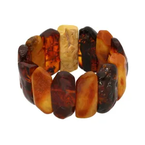 Baltic Amber Rough Two Colour Stretch Bracelet
