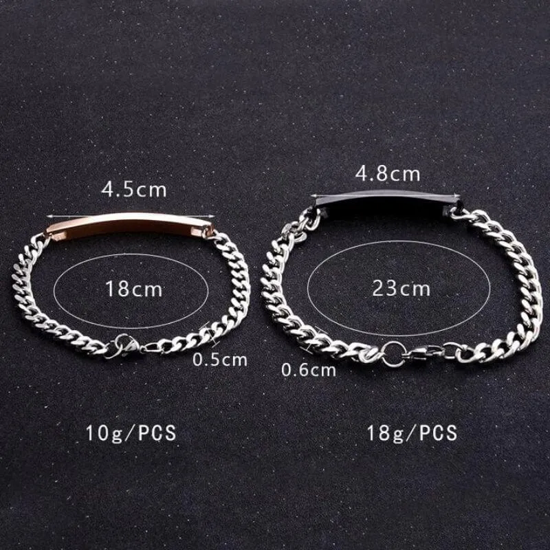 Bracelet Couple <br> King Queen (Acier)