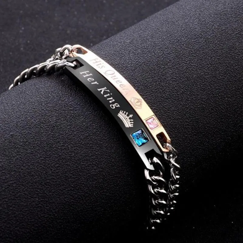Bracelet Couple <br> King Queen (Acier)