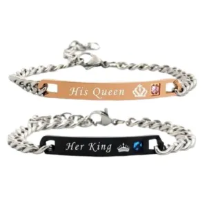 Bracelet Couple <br> King Queen (Acier)
