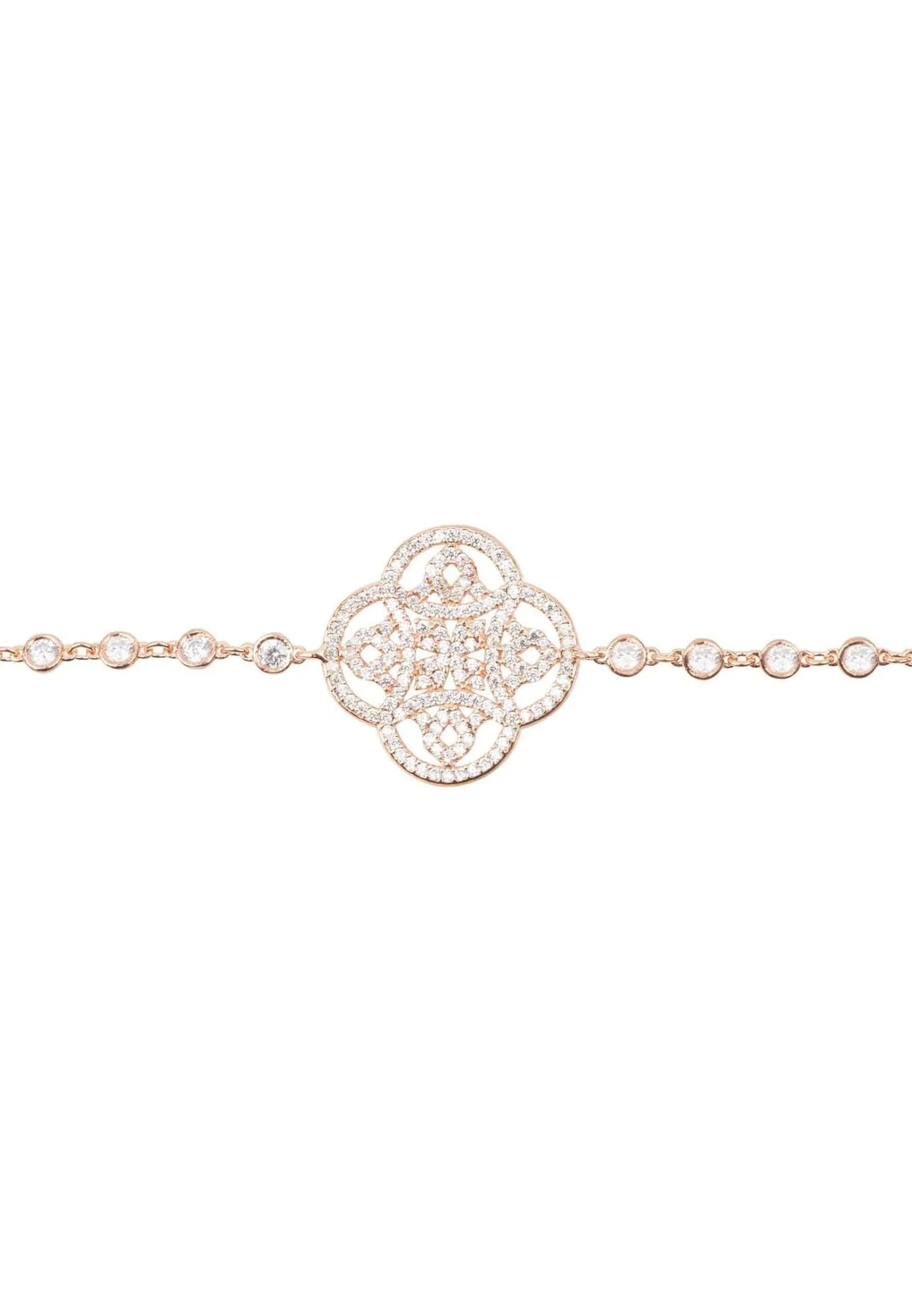 Celtic Knot Clover Tennis Bracelet Rosegold