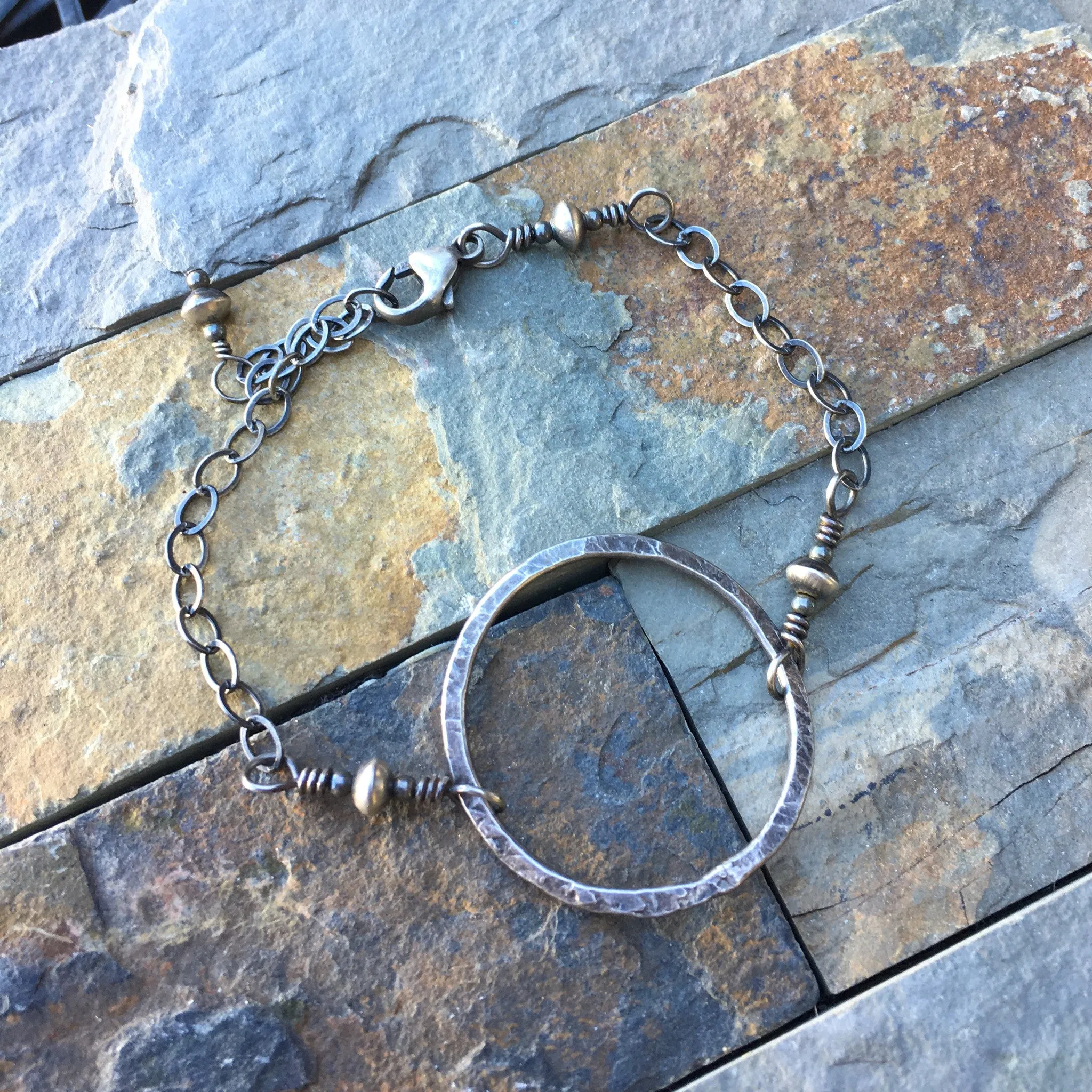 Circle Bracelet ~ Oxidized