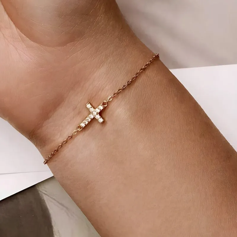 Cross Bracelet Zircon Faith, Devotion & Love