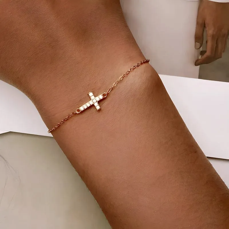 Cross Bracelet Zircon Faith, Devotion & Love