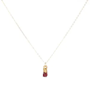 Dainty Raw Garnet Necklace
