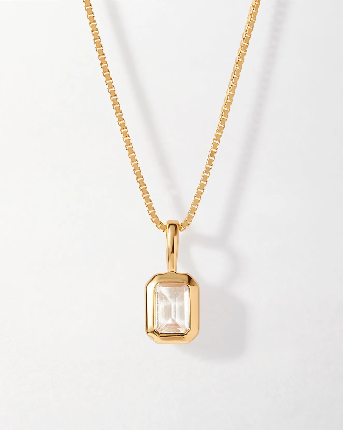Deco White Topaz April Birthstone Necklace