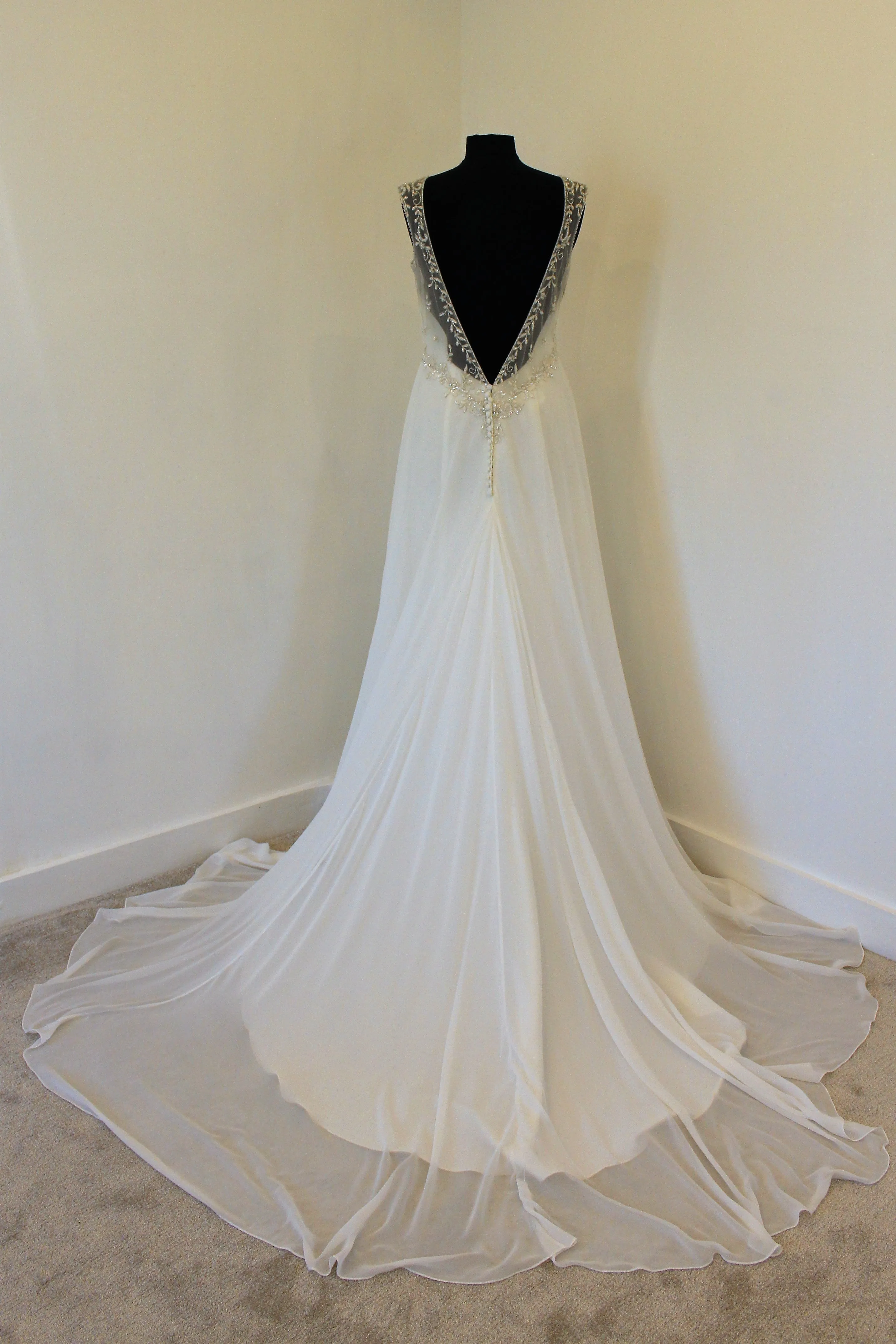 Demetrios chiffon sample wedding dress style DR 187