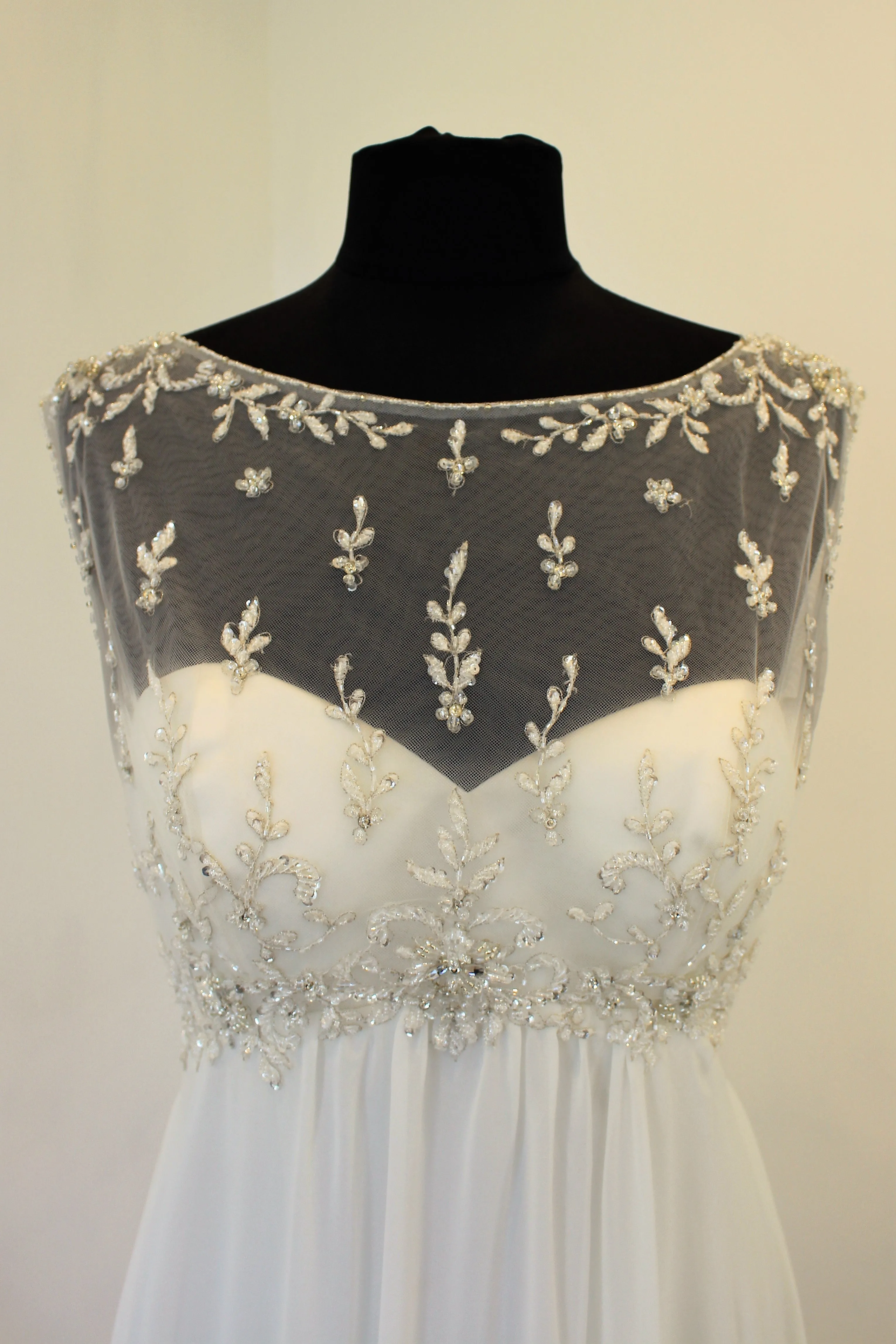 Demetrios chiffon sample wedding dress style DR 187