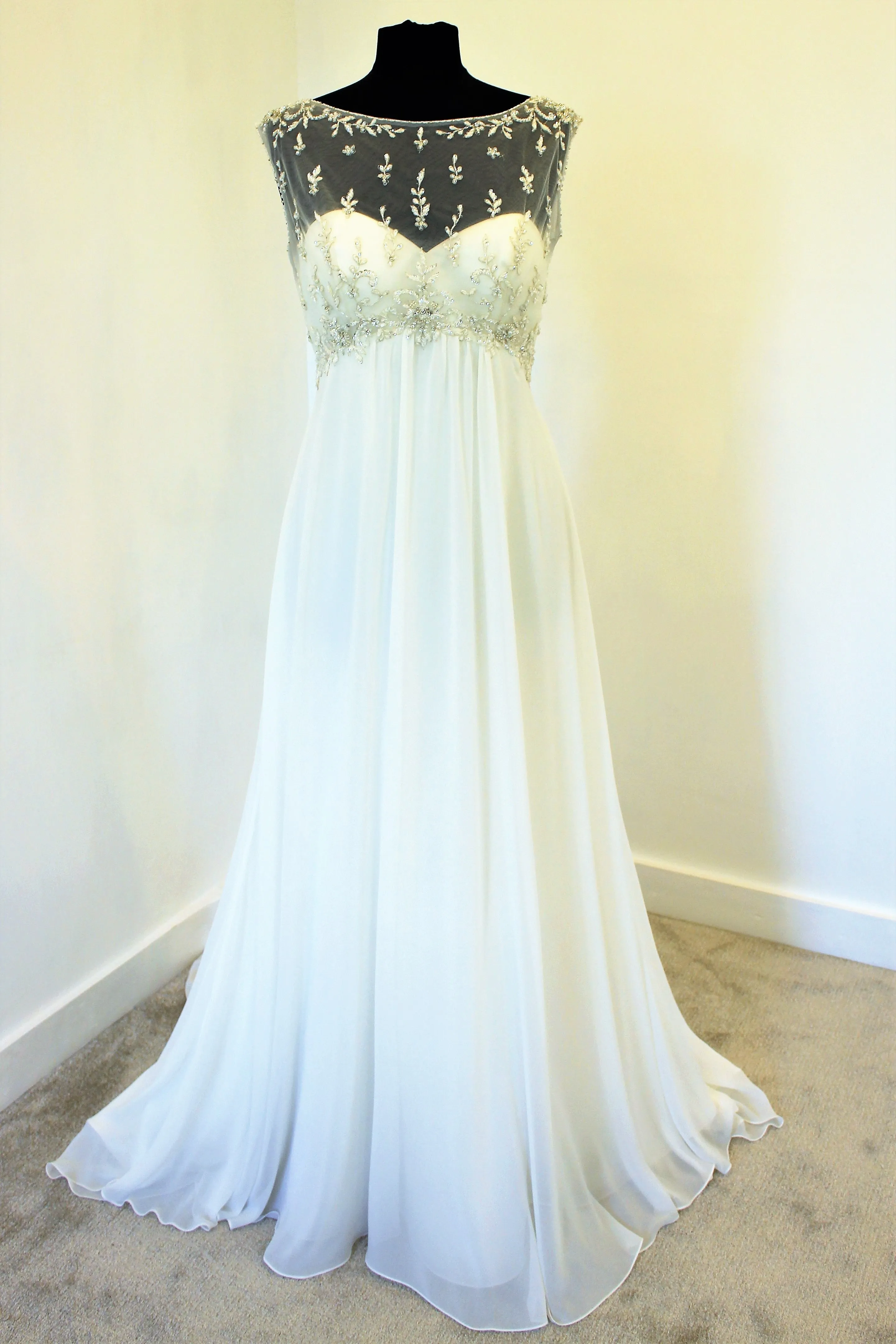 Demetrios chiffon sample wedding dress style DR 187