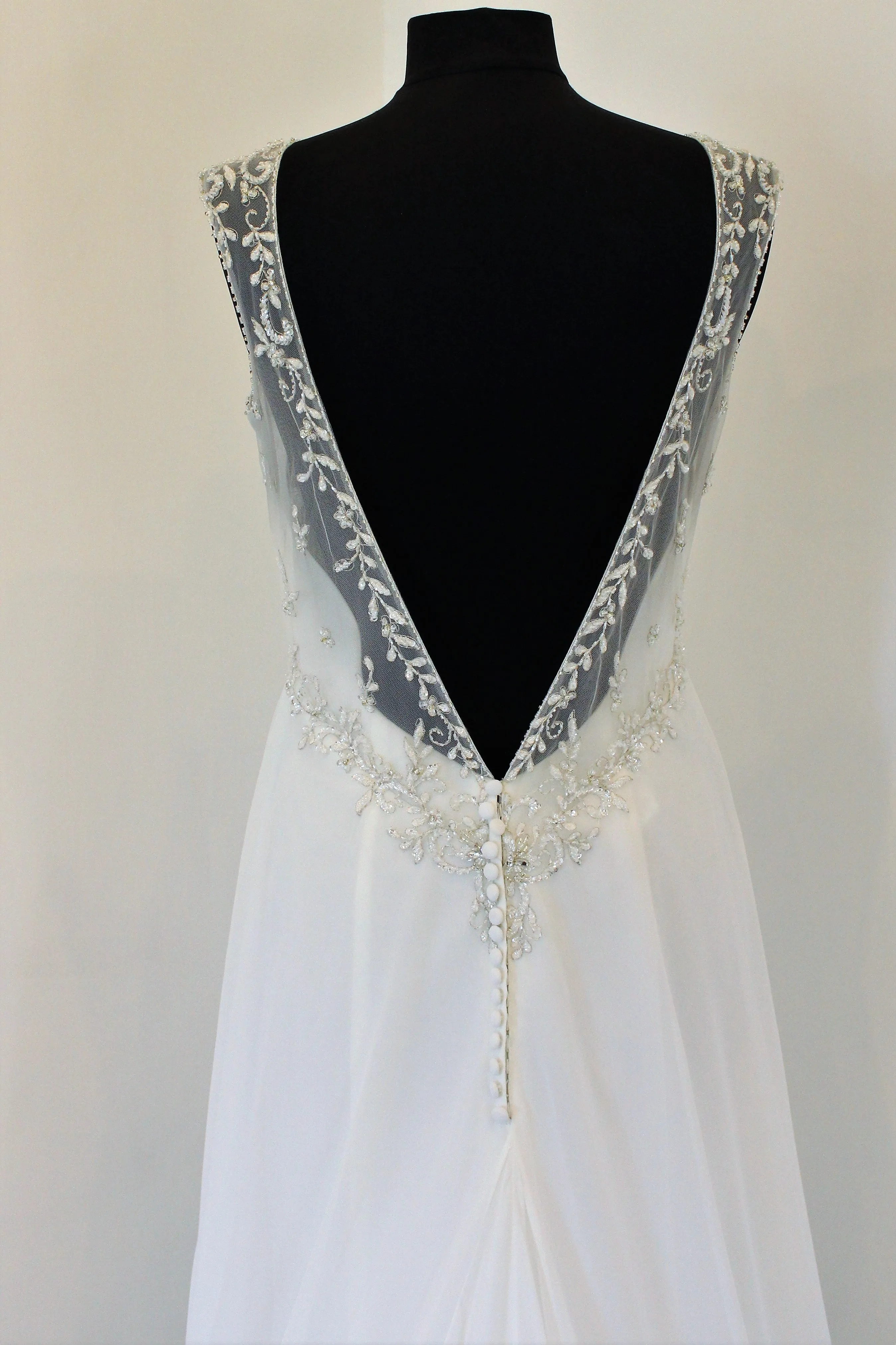 Demetrios chiffon sample wedding dress style DR 187