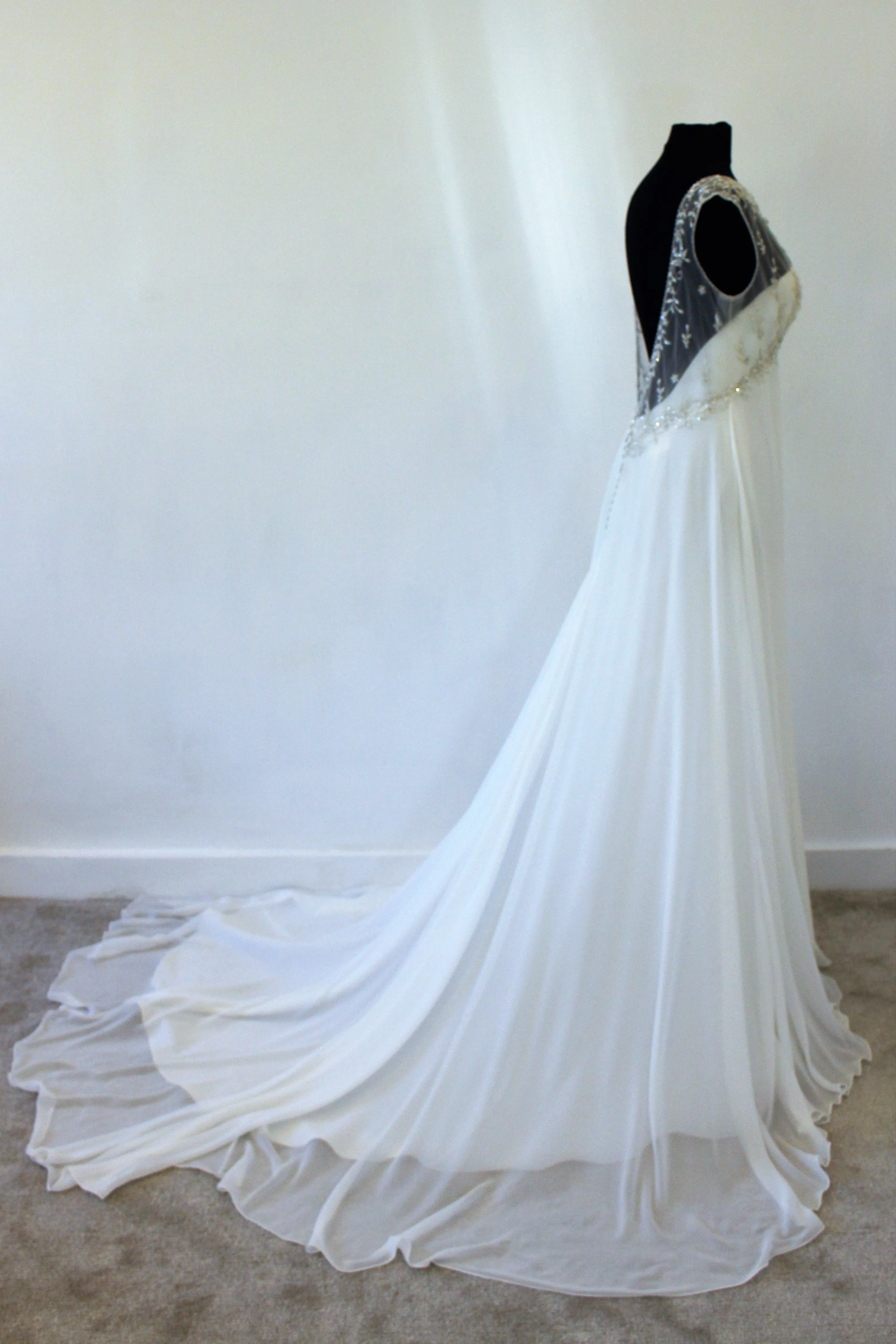 Demetrios chiffon sample wedding dress style DR 187